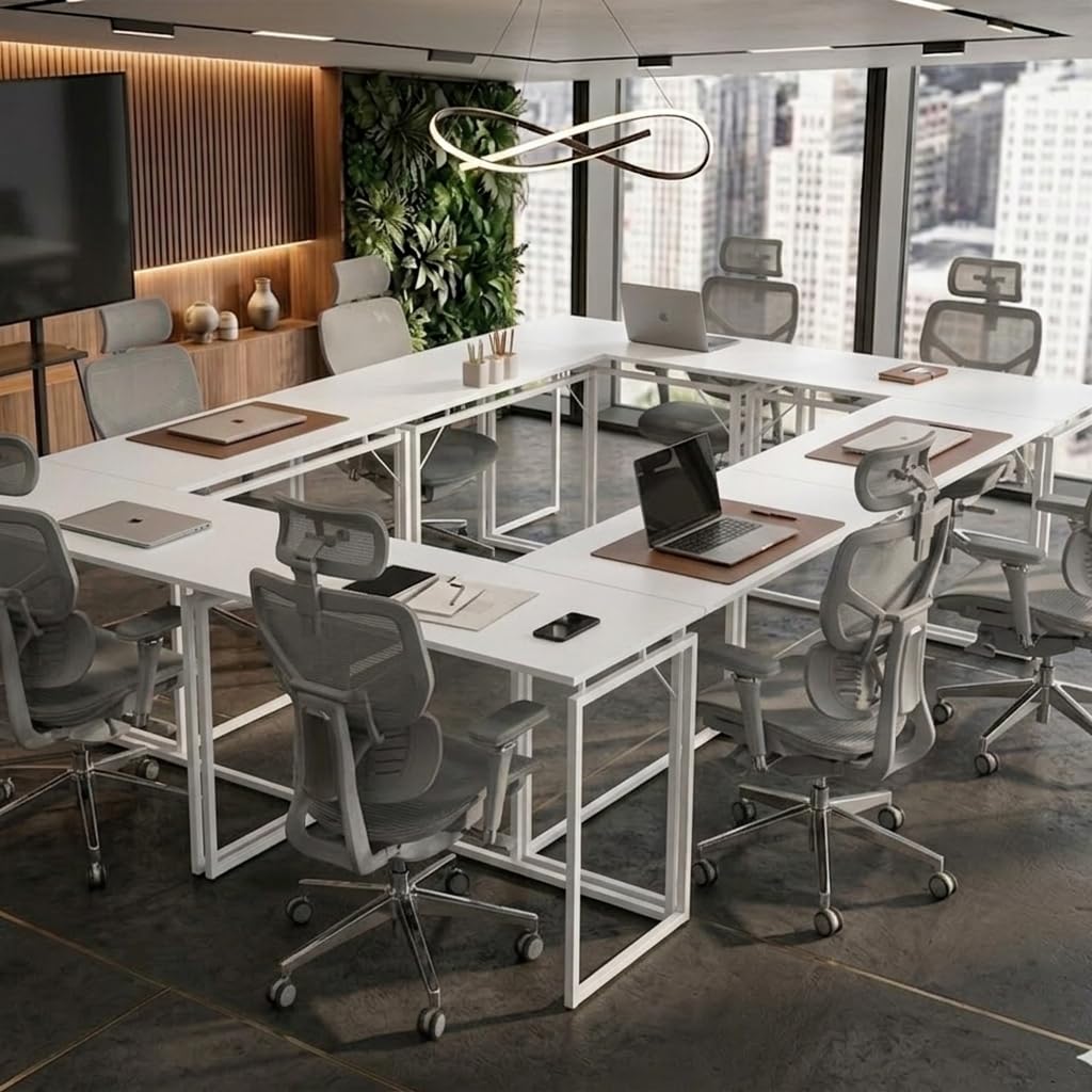 MUSSO F5 Klappschreibtisch, 80 x 40 cm, Montagefrei, Weiß | 80 x 40 cm Platte, klappbar, montagefrei, Homeoffice, Studium und Basteln