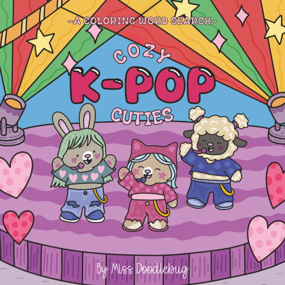 Cozy K-Pop Cuties: A Coloring Word Search