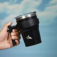 Vista 5 de 10 oz Tumbler with Handle and 2 Straw 2 Lid, Insulated Water Bottle Stainless Steel Vacuum Cup Reusable Travel Mug,Black