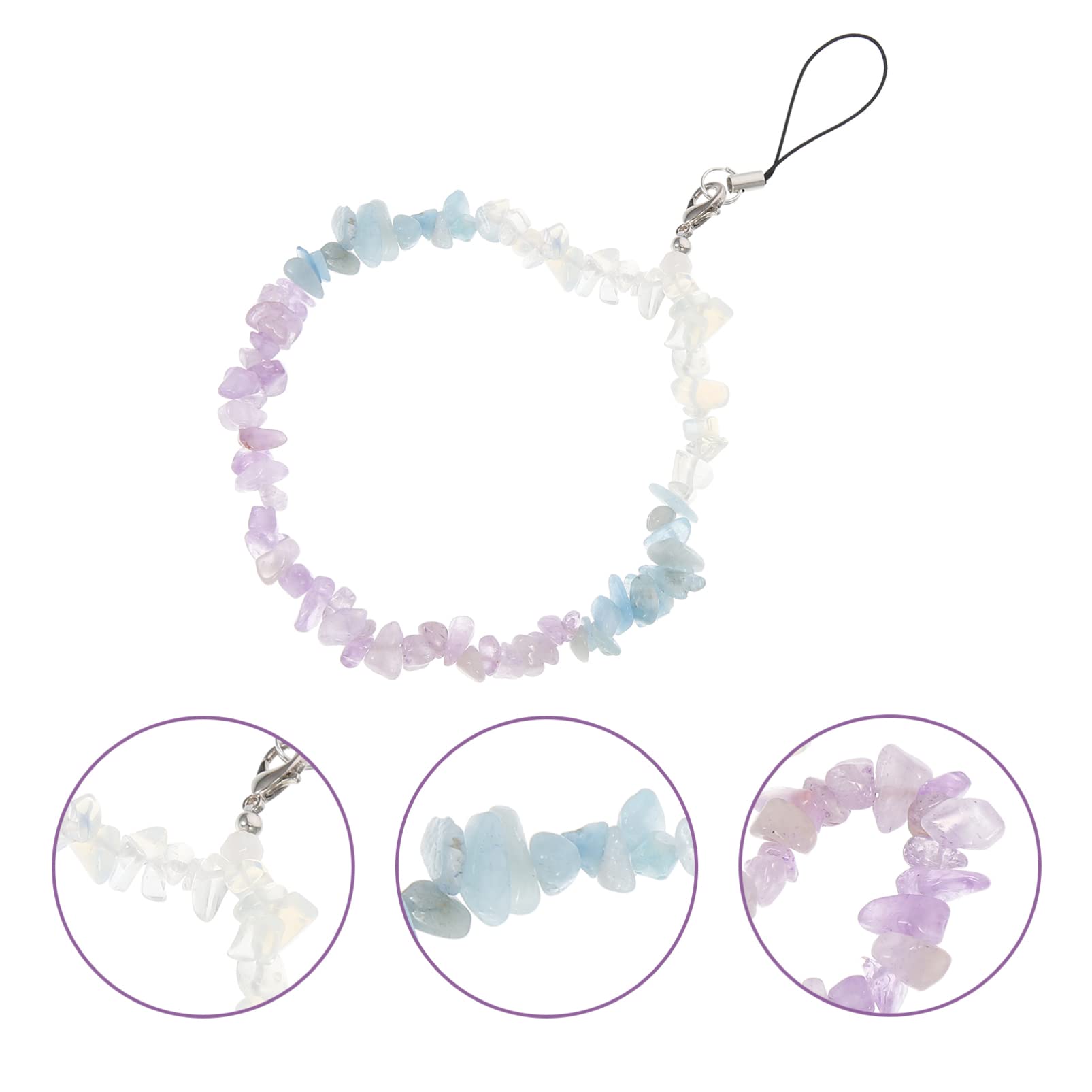 Gatuida 5 Uds Bling Celular Muñeca Anti- Accesorios Anti- Pérdida Cadena de Cuerda Cámara Perdida Teléfono Móvil Llavero Hecho a Mano de Cristal Colgante Cordón Cuentas Cordones
