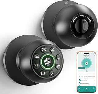 Fingerprint Door Lock Biometric Keypad Smart Door Knob | Bedroom Passcode Handle, Home Office