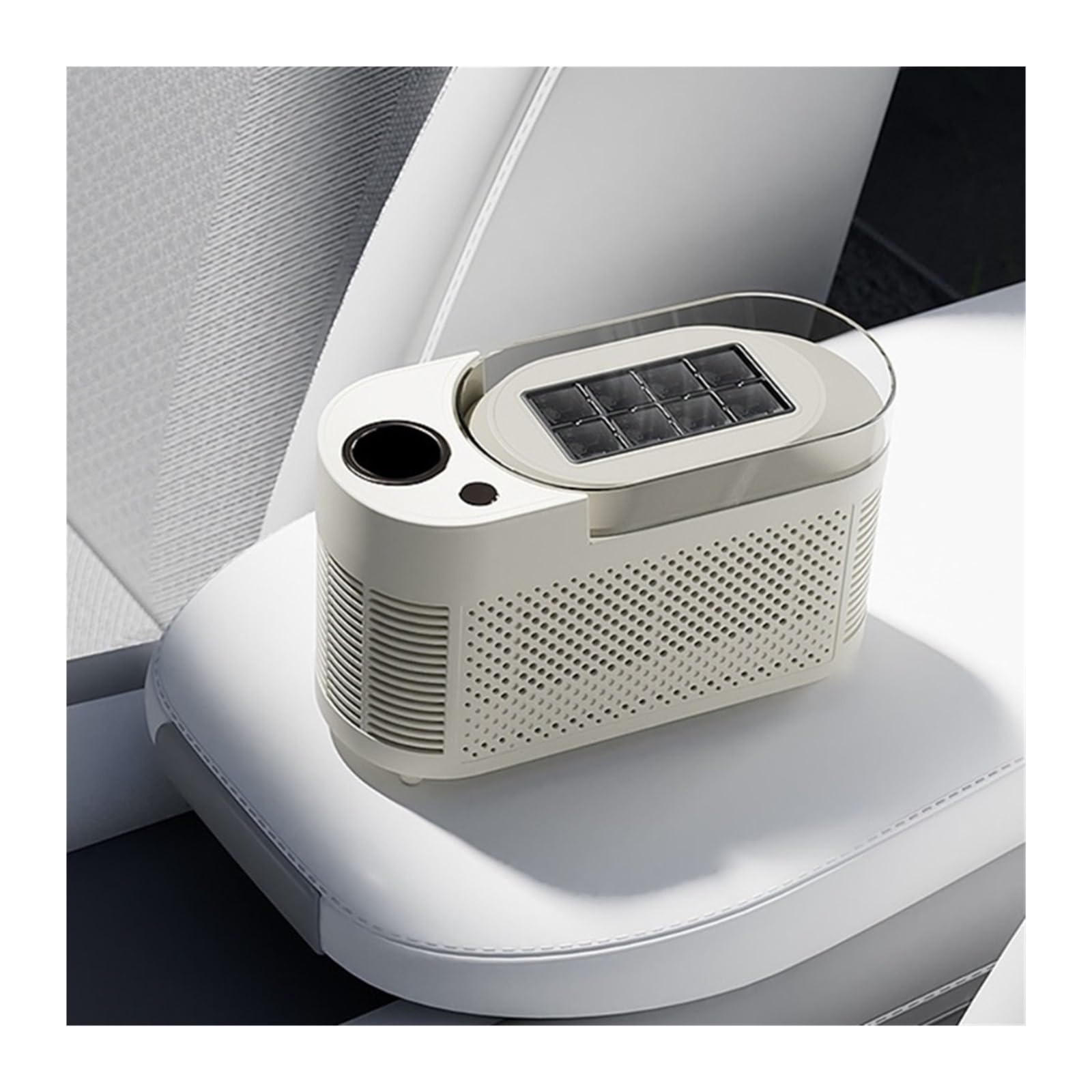 Tragbarer Eisbereiter for die Arbeitsplatte, energieeffizient, Miniatur-Eismaschine for Autos, elektrische Eismaschine for Zuhause, Küche, Camping für Zuhause/Küche/Büro(White)