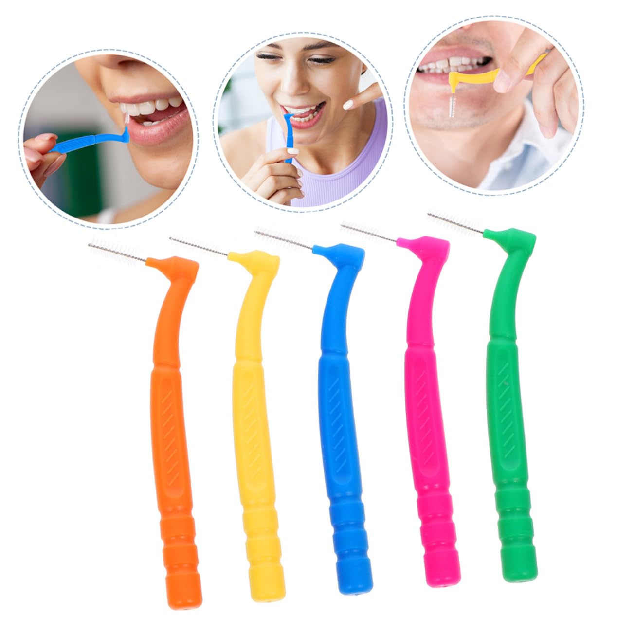 5 Set Spazzolino Interdentale Spazzola Per Il Detergente Portatile Pulisci Spazzolino Manuale Da Per La Pulizia Spazzola Per 30 Pezzi*5
