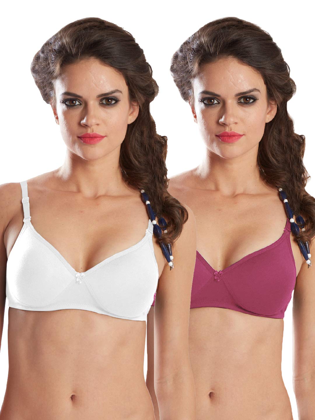 sonari 0026 Women's Heavily Padded T Shirt Bra | Seamless, Wire Free, Perfect Design for Low Neckline Outfits | Skin Friendly Polyster Used for All Day Comfort (Pack of 2)-picture-34