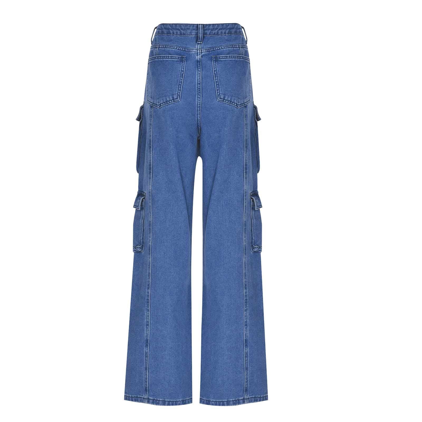 Générique 2026 Jean Salopette Droite Haute Style zippé pour Femme Denim Coupe ajustée Confortable élégant