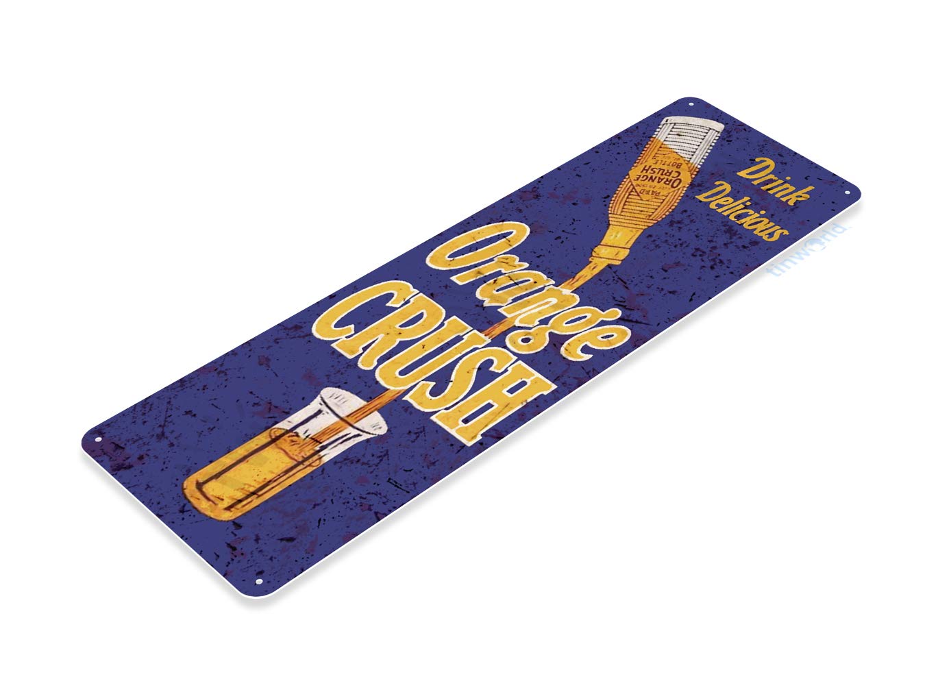 Tinworld Tin Sign Drink Orange Crush Retro Rustic Cola Store Metal Sign Decor Kitchen Cottage Cave B814