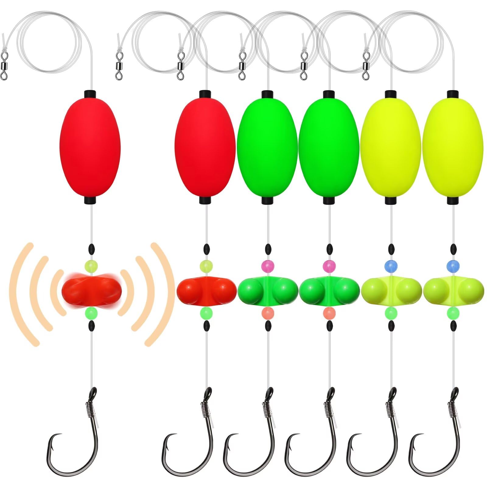 Dovesun Catfish Rigs Santee Rig Catfish Float Rigs Circle Hooks 5/0 6/0 8/0 Catfishing Tackle 3pcs/6pcs