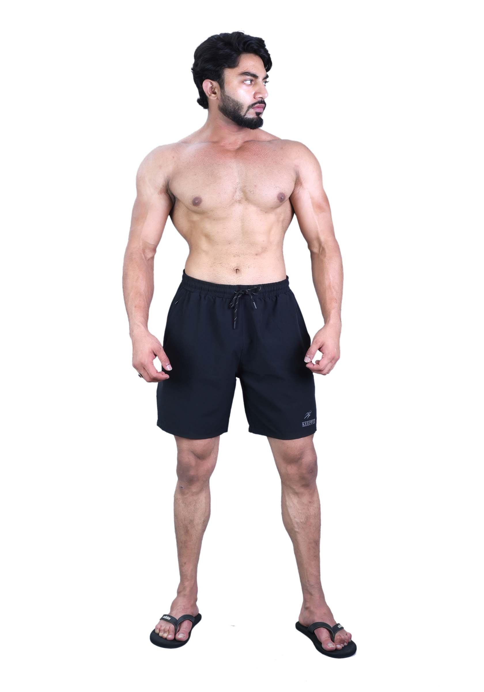 Men's Black Swimming Shorts with 2 Pockets