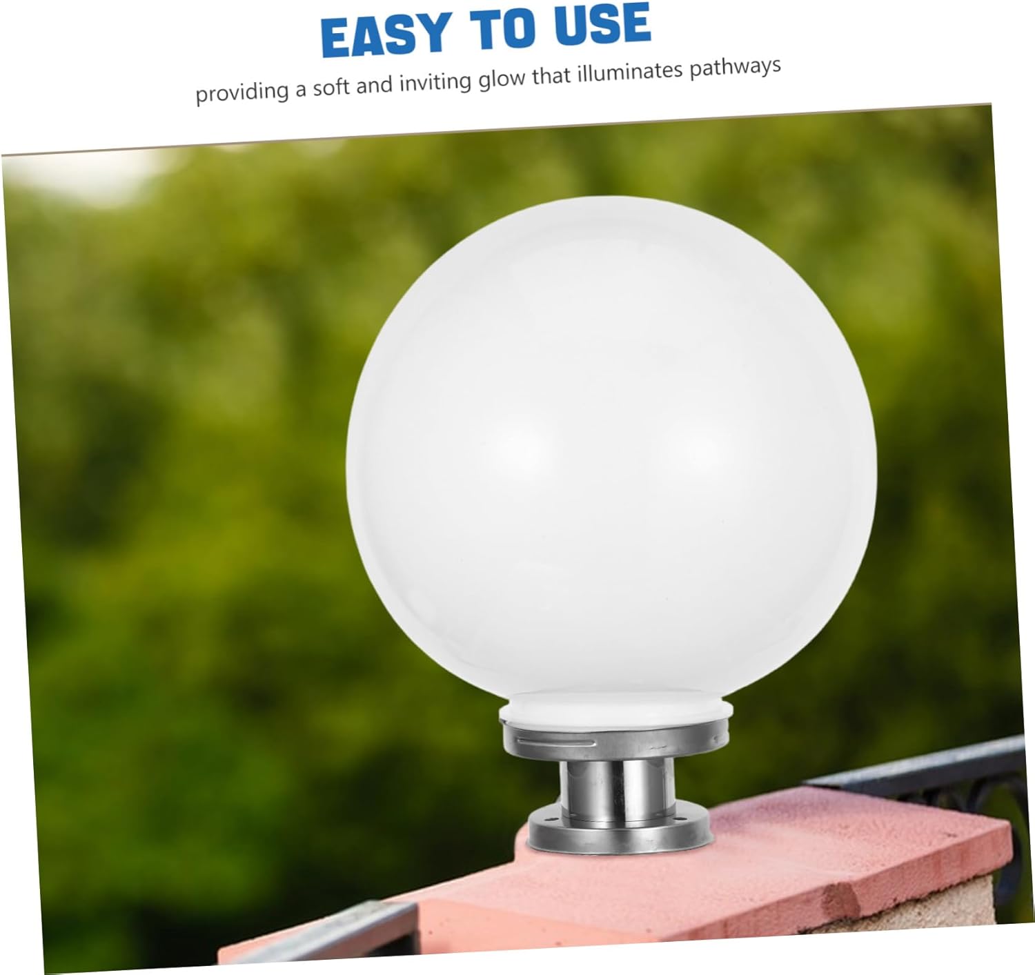 1Set Outdoor Globe Lamp Shade Durable Acrylic Light Fixture for Garden Patio and Courtyard Round Design for Use and Comfortable Illumination