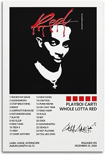 Playboi Carti Poster Whole Lotta Red Album Cover Poster for Bedroom Aesthetic Decorative Painting Canvas Wall Art 12x18inch(30x45cm)
