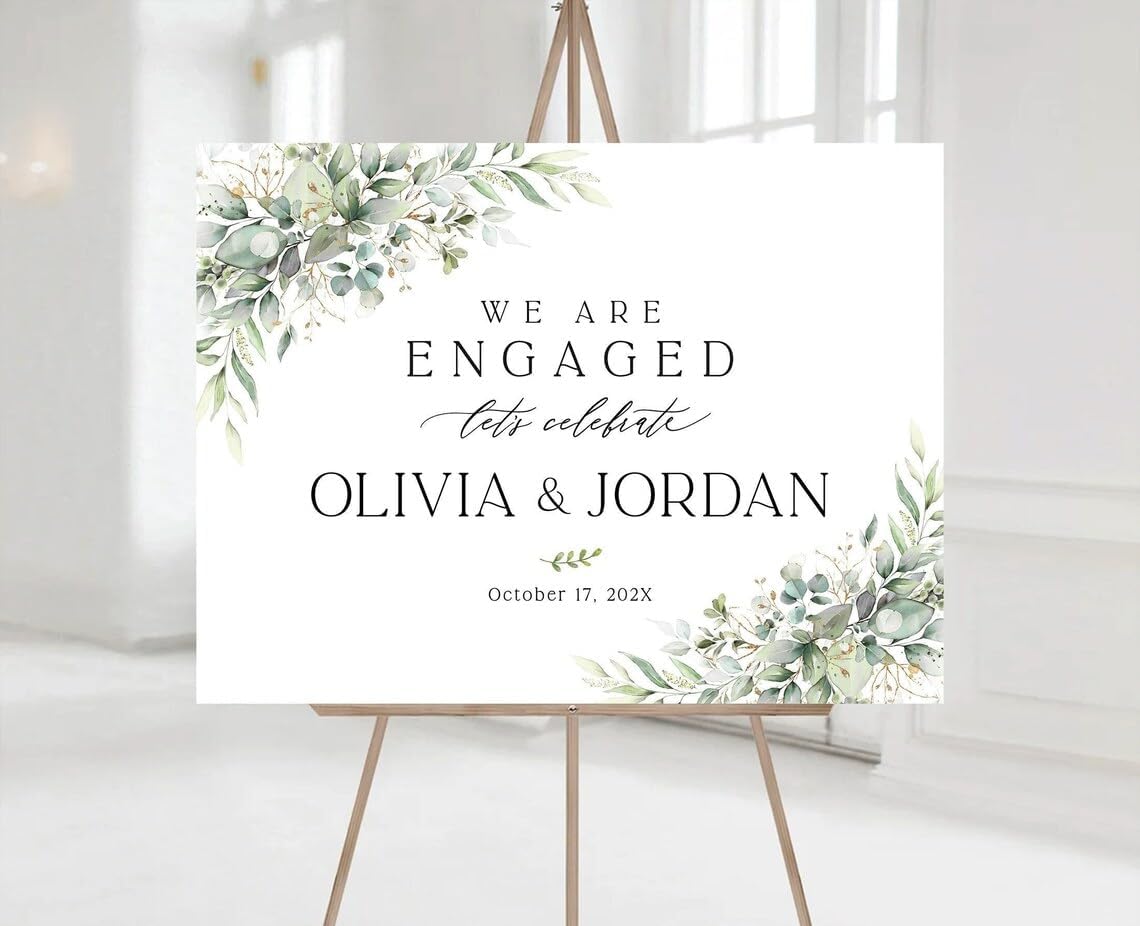 Personalized Engagement Welcome Sign, Engagement Party Sign, Engagement Party Decorations, Engagement Signs For A Party, Engaged Sign, We Are Engaged Sign #V5