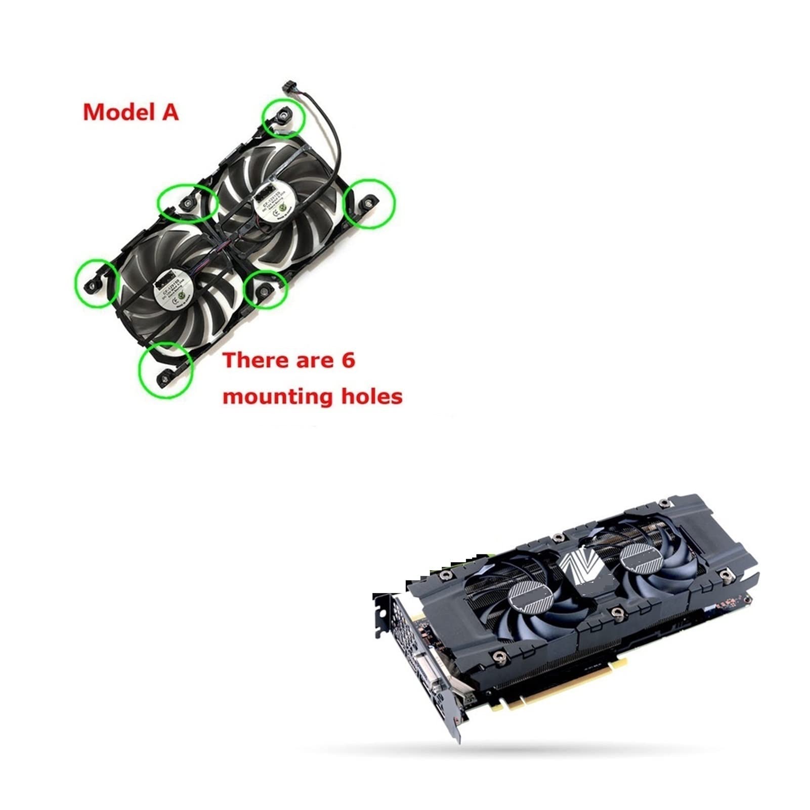 2pcs / set GPU Enfriador CF-12915S Tarjeta gráfica de ventilador compatible con Elsa Georce GTX 1080 TI GTX 1070 TI GTX1080 GTX1070 GTX770 GTX980 Enfriamiento perfection