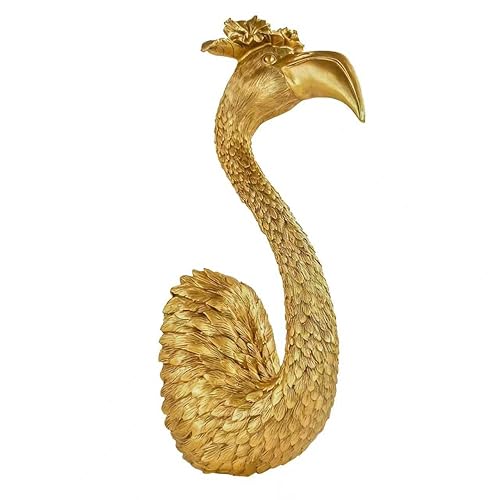 GUSFREUD Gold Animal Heads Sculptures Wall Art - Resin Faux