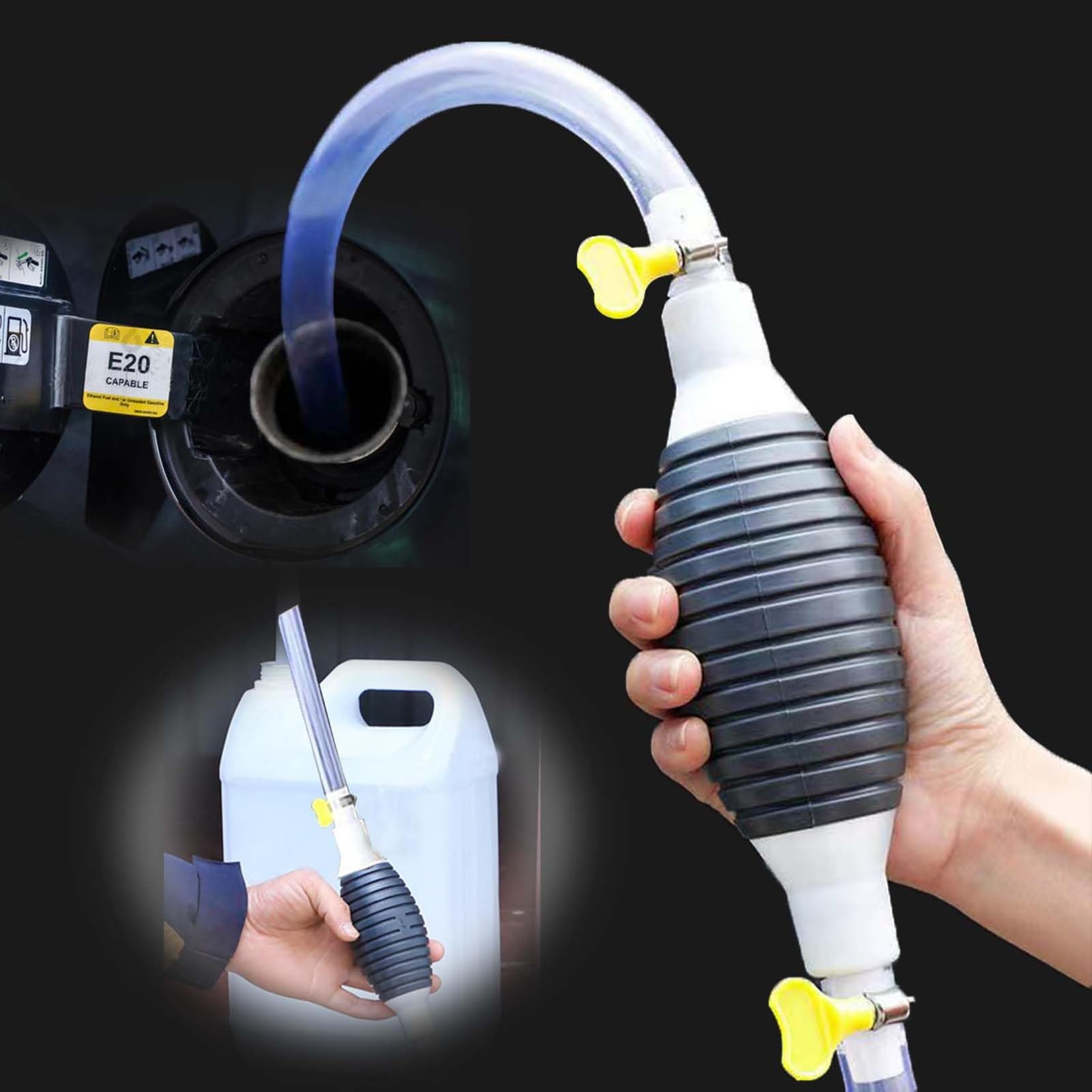 Siphon Pump For Gasoline, Gas Siphon Pump For Gasoline, Portable Widely Use Hand Fuel Pump, Liquid Sucker Hand Pump With Pvc Hoses(3.3ft)