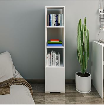 Inarch Dizayn Kuzey 4 Rafl , Kapakl  Minimal Kitapl k Beyaz