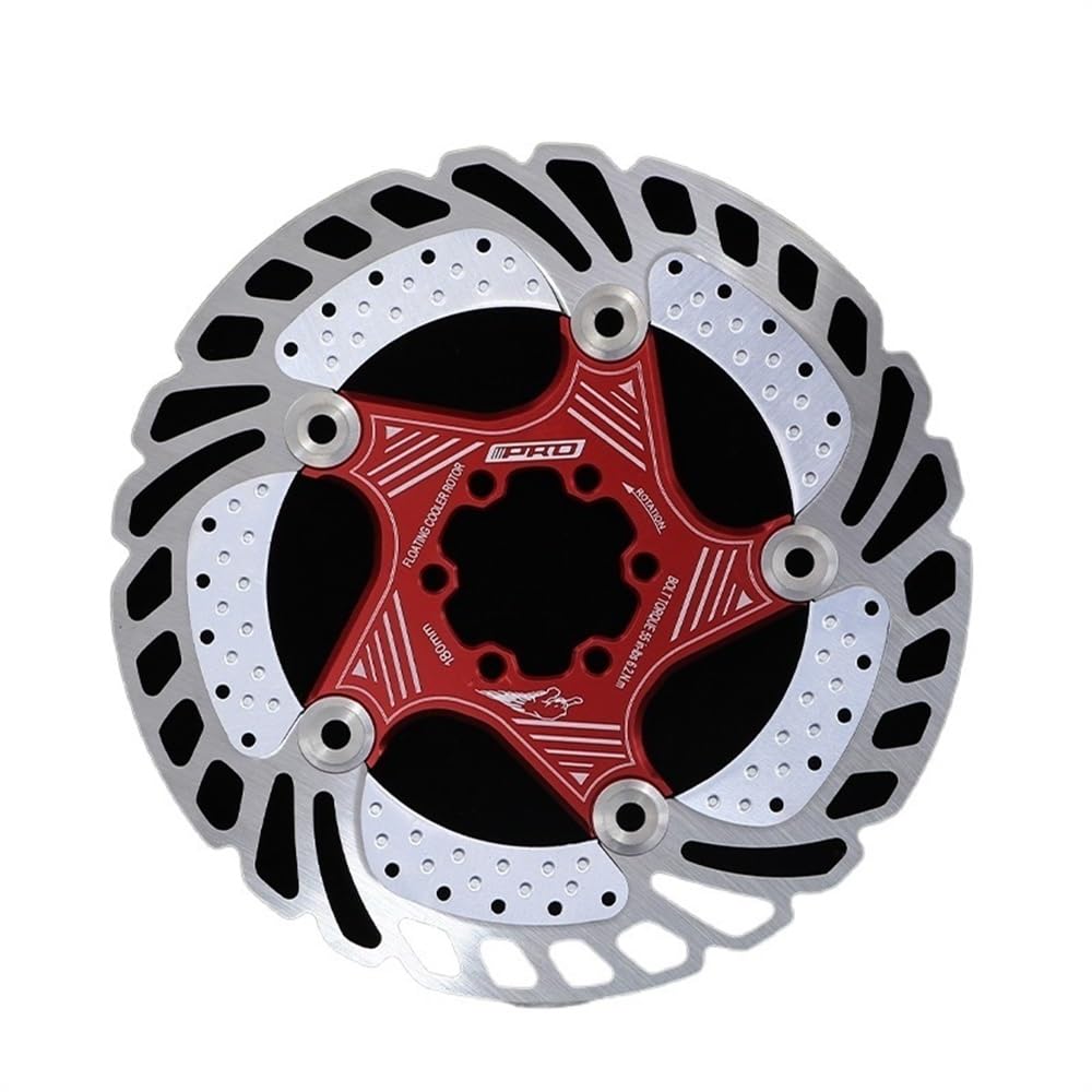 Dischi Freno Mtb 140mm/160mm/180mm/203mm Strada MTB Pastiglie Freno A Disco Galleggiante 6 Bulloni Dissipazione(180mm Red Rotor)