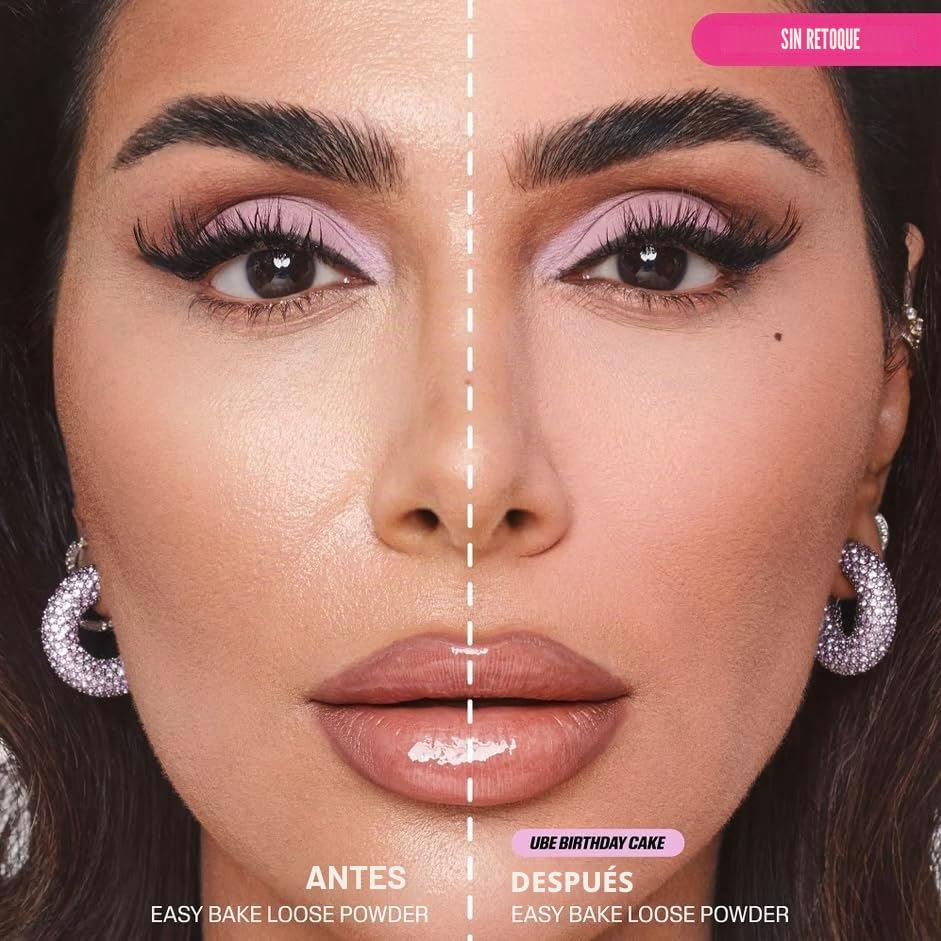 HUDA BEAUTY Original | EASY BAKE | Loose Baking & Setting Powder | Polvos sueltos que fijan el maquillaje | 20 gramos (UBE BIRTHDAY CAKE., 20.00 g (Paquete de 1) | by BELLA