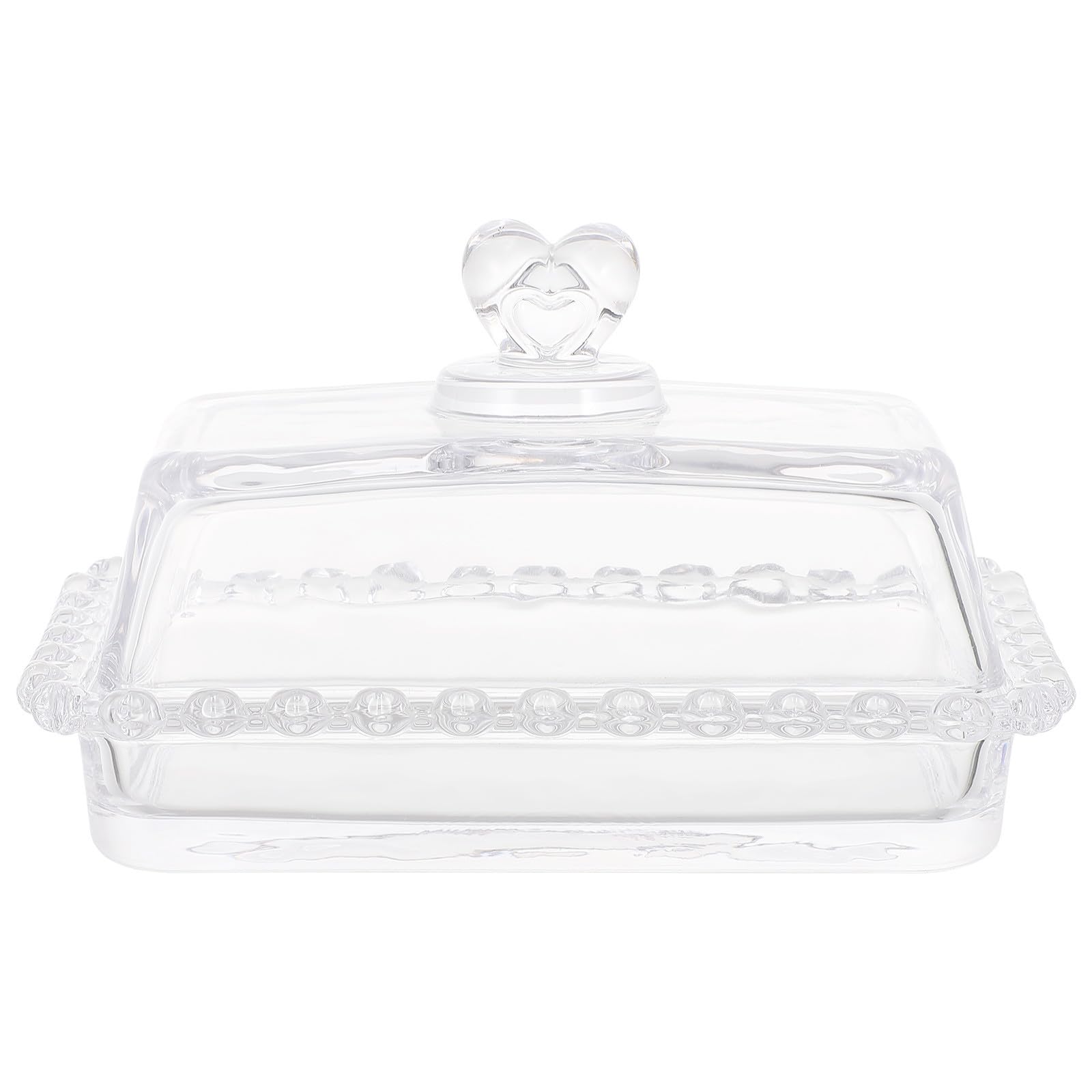 USHOBE Bandeja para Tartas con Tapa de Vidrio Cuadrada, Soporte para Exhibición de Postres y Snacks, Contenedor con Textura Firme para Repostería en Bodas y Fiestas