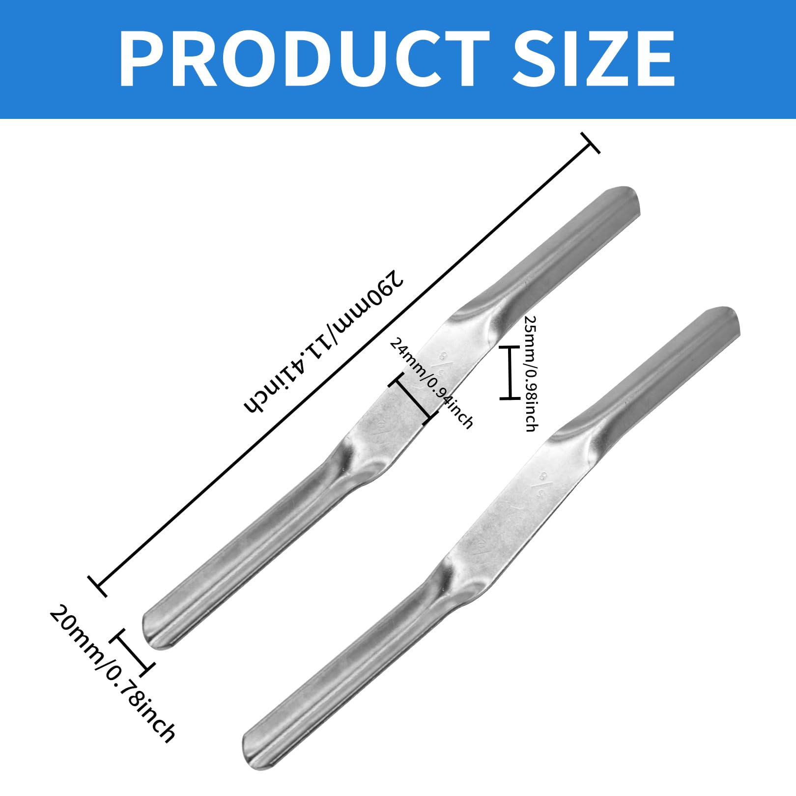 2 Pcs Brick Jointer Tool 1/2 inch x 5/8 inch,Double End Mortar Finishing Tool Bricklaying Tool Jointing Tool Pointing Tool for Builders and Bricklayers Professional Joints Between Bricks - Image 4