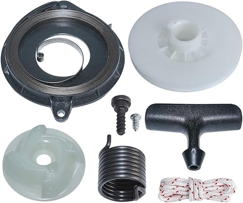 Miniatura 3 de AUMEL Kit de cuerda de agarre de resorte de polea de arranque de retroceso para motosierra Husqvarna 435 440 Reemplazar # 540057502.