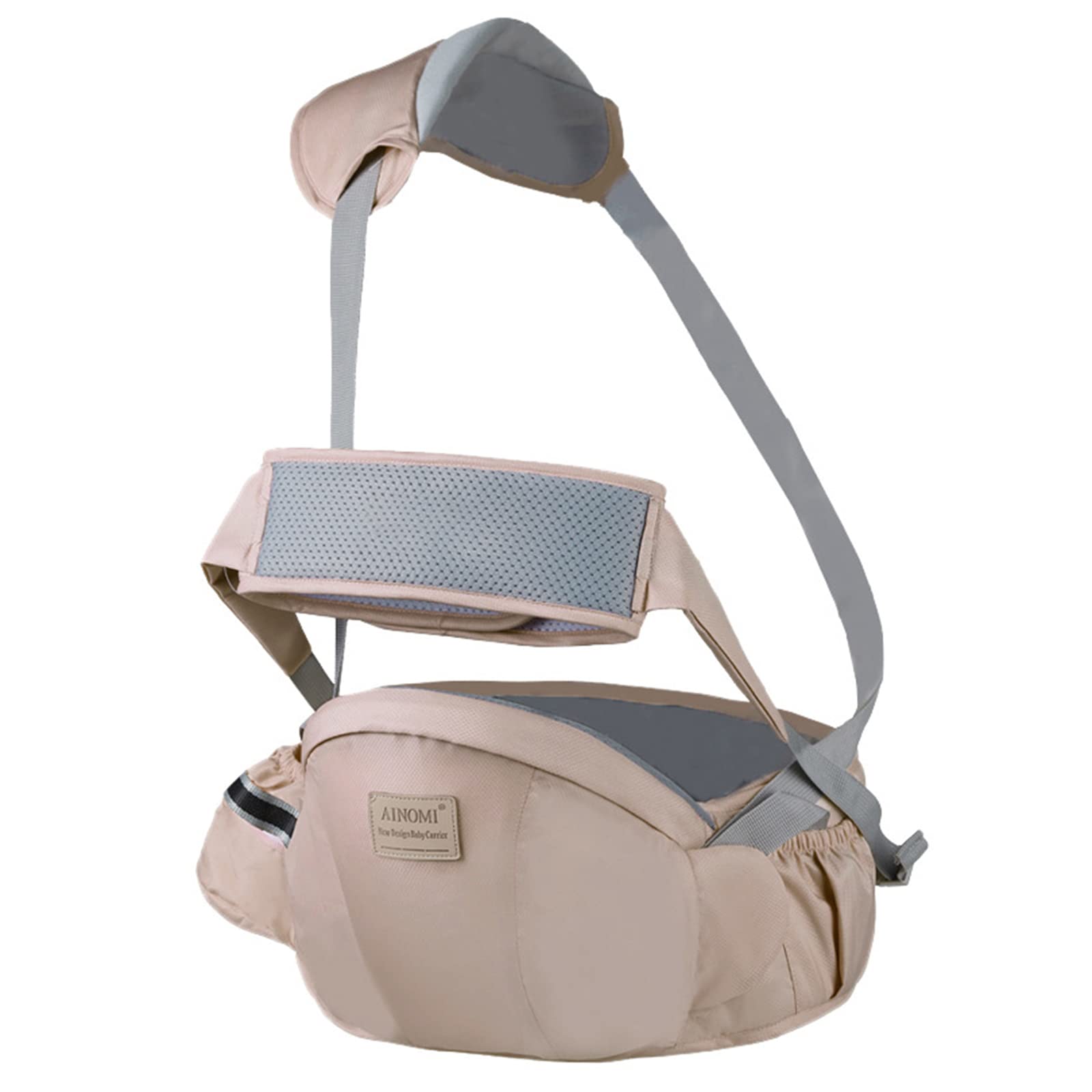 SONARIN Multifunctional Breathable Hipseat Baby Carrier,Ergonomic Waist Stool Seat Hip Seat Carrier with Safety Belt Protection & Shoulder Strap for Infant Toddler 3-36 Months(Khaki)