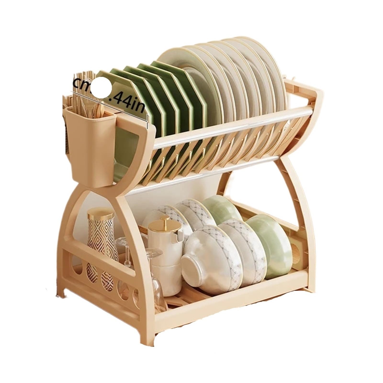 MKYYIOED Plate Display Stand Kitchen Storage Rack, Bowl And Dish , Drain , Household Multifunctional And Chopstick Box ﻿(Color1)