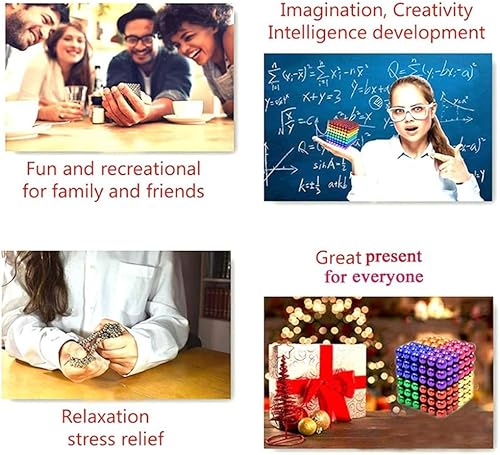 Miniatura 5 de Juego de 1000 accesorios de rompecabezas para adultos, adolescentes, alivio del estrés, imán-cuentas, juego de masilla, juguetes de oficina, bolas