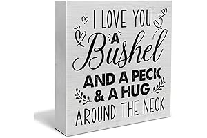 Farmhouse Wall Decor: 'I Love You a Bushel and a Peck' Wooden Box Sign
