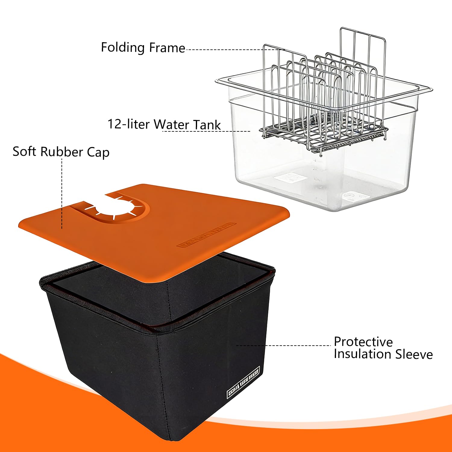 Sous Vide Behälter 12L, Sous Vide Container mit Deckel und Rack ür Sous Vide Stick Garer, Multifunktionaler Transparenter Behälter Geeignet für Fisch Fleisch und Gemüse (Set)