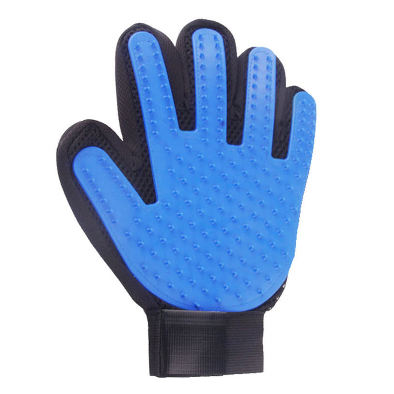DUnLap Cleaning Gloves Silicone Dog Pet Grooming Glove Cats Brush Comb Deshedding Hair Gloves Dogs Bath Cleaning Supplies Animal Combs Eco Friendly Cleaning Gloves(Blue left hand)