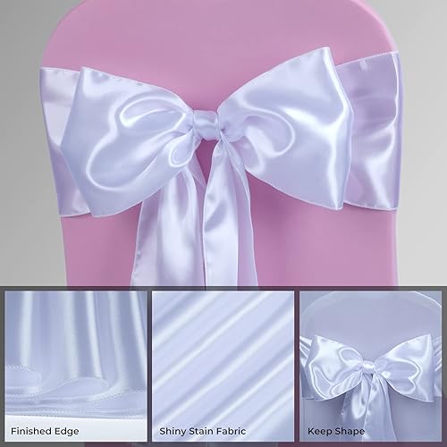 Vista 55 de Babenest - 10 lazos para sillas de satén para bodas, banquetes o fiestas de Navidad, baby shower eventos decoración (dorado)