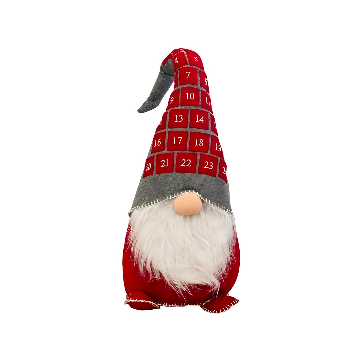 Avilia Gnomo di Natale Rosso con Cappello Calendario dell'Avvento 29x95cm - Ideale Come Decorazione Natalizia per Casa o Ufficio e Contare i Giorni Mancanti a Natale - Materiali Resistenti e Durevoli