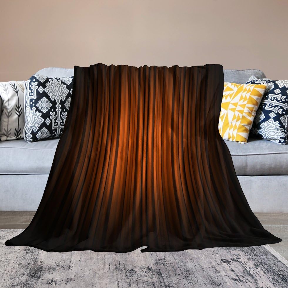 Burnt Orange and Black Throw Blanket Ombre Abstract Striped Art Gradient Modern Blanket for Sofa Bed Couch Chair Or Dorm 30"x40" - Image 8