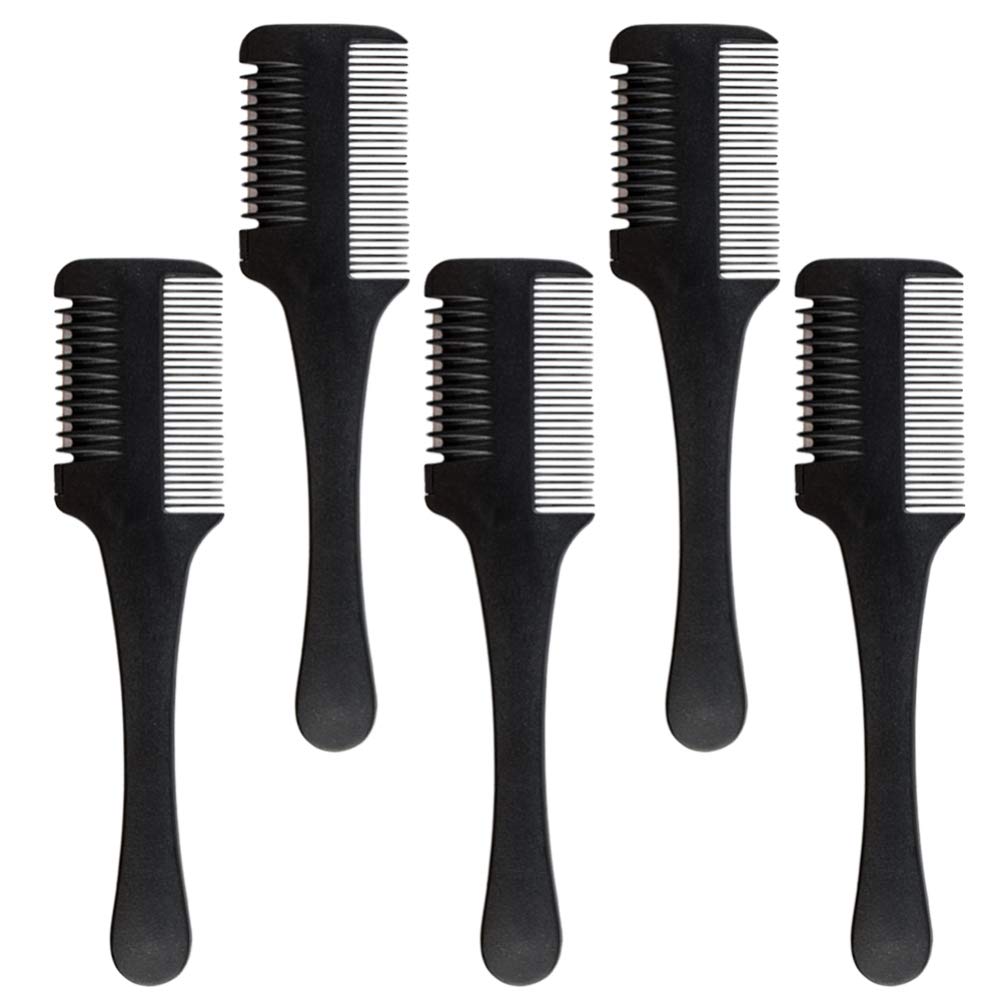 Minkissy 5Pcs Razor Comb Double Edge Hair Cutter Comb Blades Hair Thinning Comb DIY