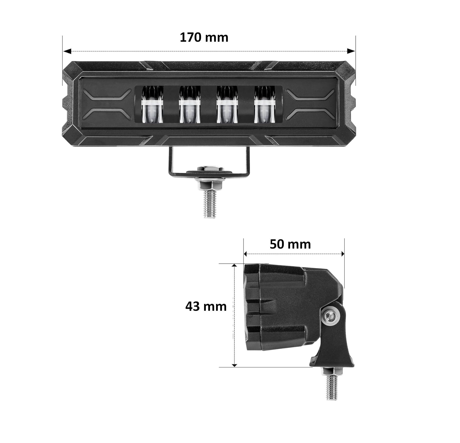 Generic 4x 12V - 24V LED Światło przeciwmgielne 20W Optyczne 7D Podwójne Kolor Biały + Amber Truck 4x4 MTB