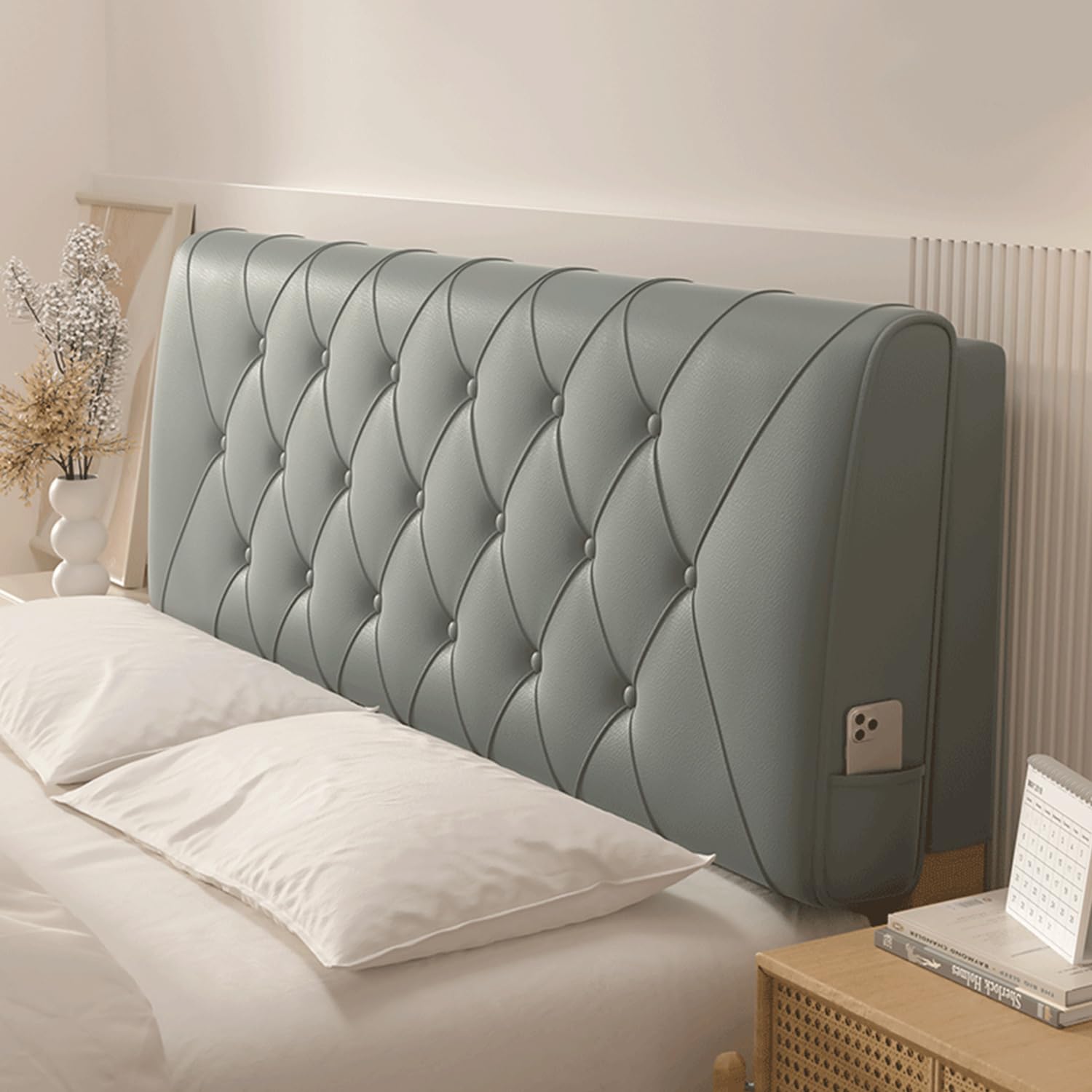 ZZYK Headboard Upholstered Rectangle Bedside Cushion Large Back Lumbar Support Backrest Headboard Pillow Soft Case for Daybed Bunk Bed Tatami Bolster,