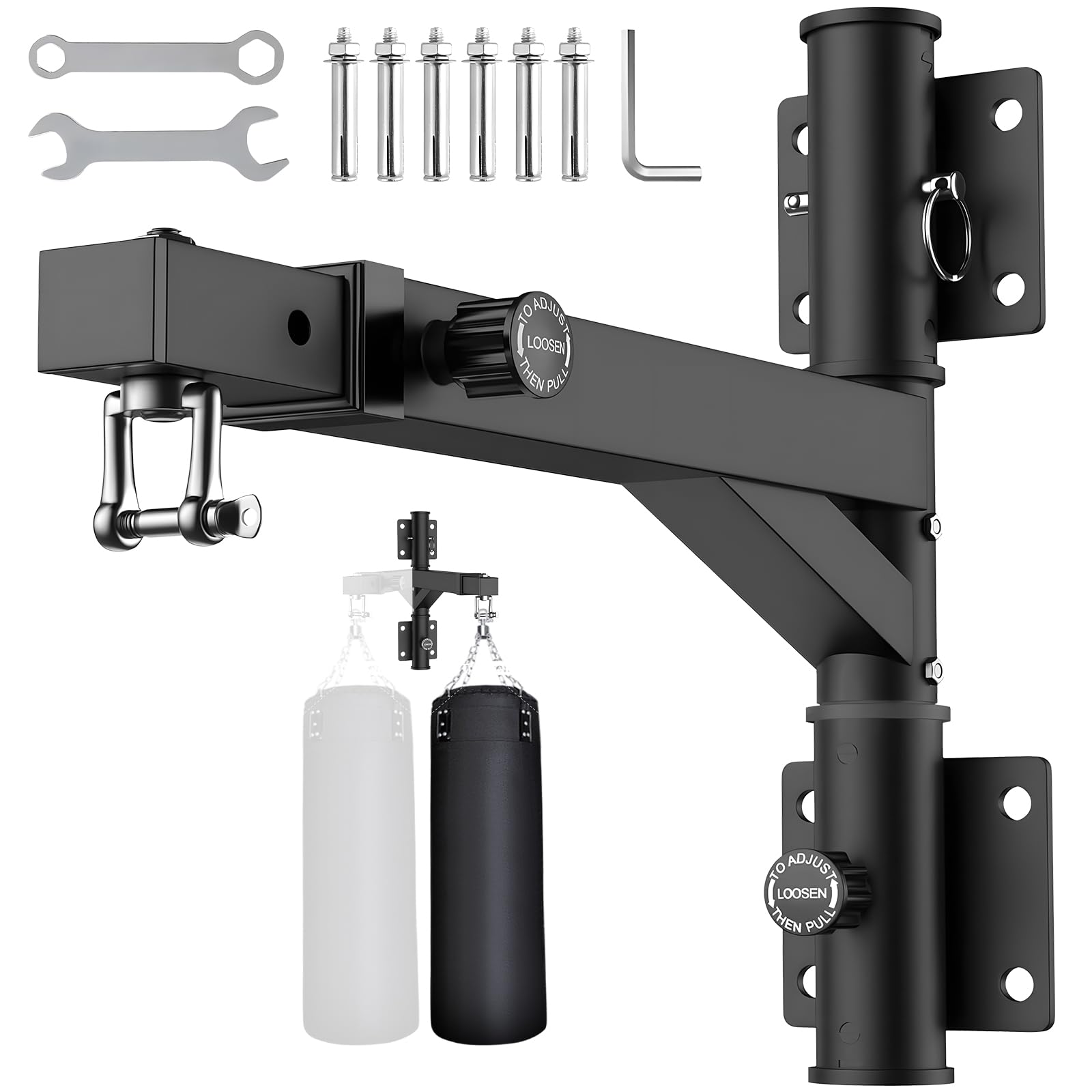 OKSTENCK Heavy Duty Bag Hangers Bracket, Wall Mounted Punching Bag Hanger, The Arm can be Rotated 180°, Maximum Weight Capacity of 330 lbs, Suitable for Kickboxing Bags, Muay Thai Bags, etc.