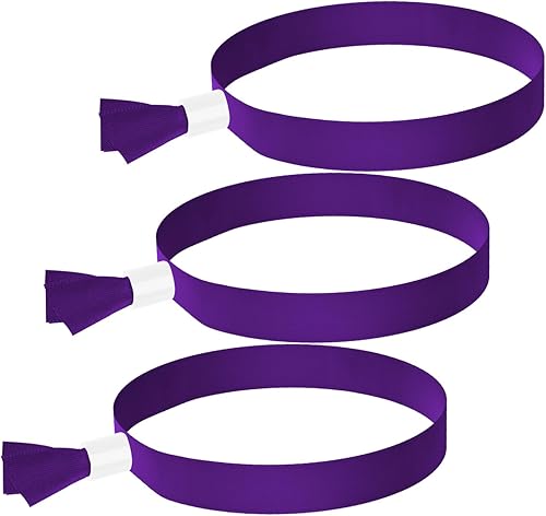 Paquete de 100 pulseras de tela para eventos, pulseras de tela de color sólido, pulseras de color sin logotipo resistentes al logotipo, adecuadas