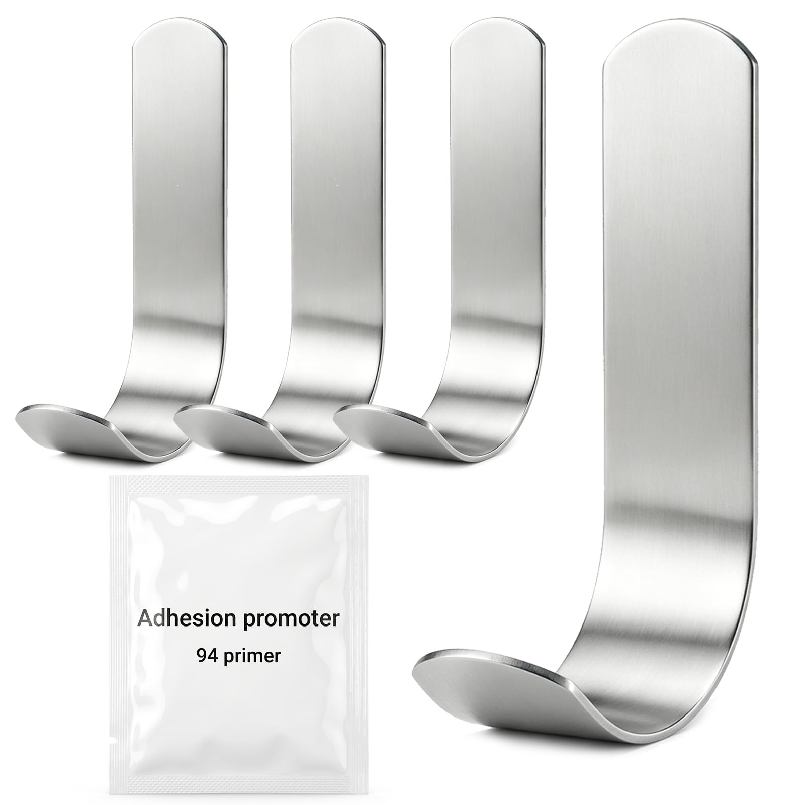 Pack of 4 Sticky Hooks,Sticky Coat Hooks,Heavy Duty Self Adhesive Hook