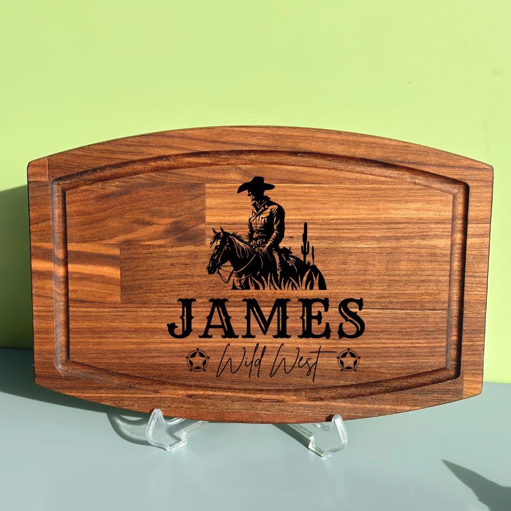 Cowboys Cutting Board Engraved - Western Kitchen Stuff for Men - Customized Chopping Board - Cowboy gifts