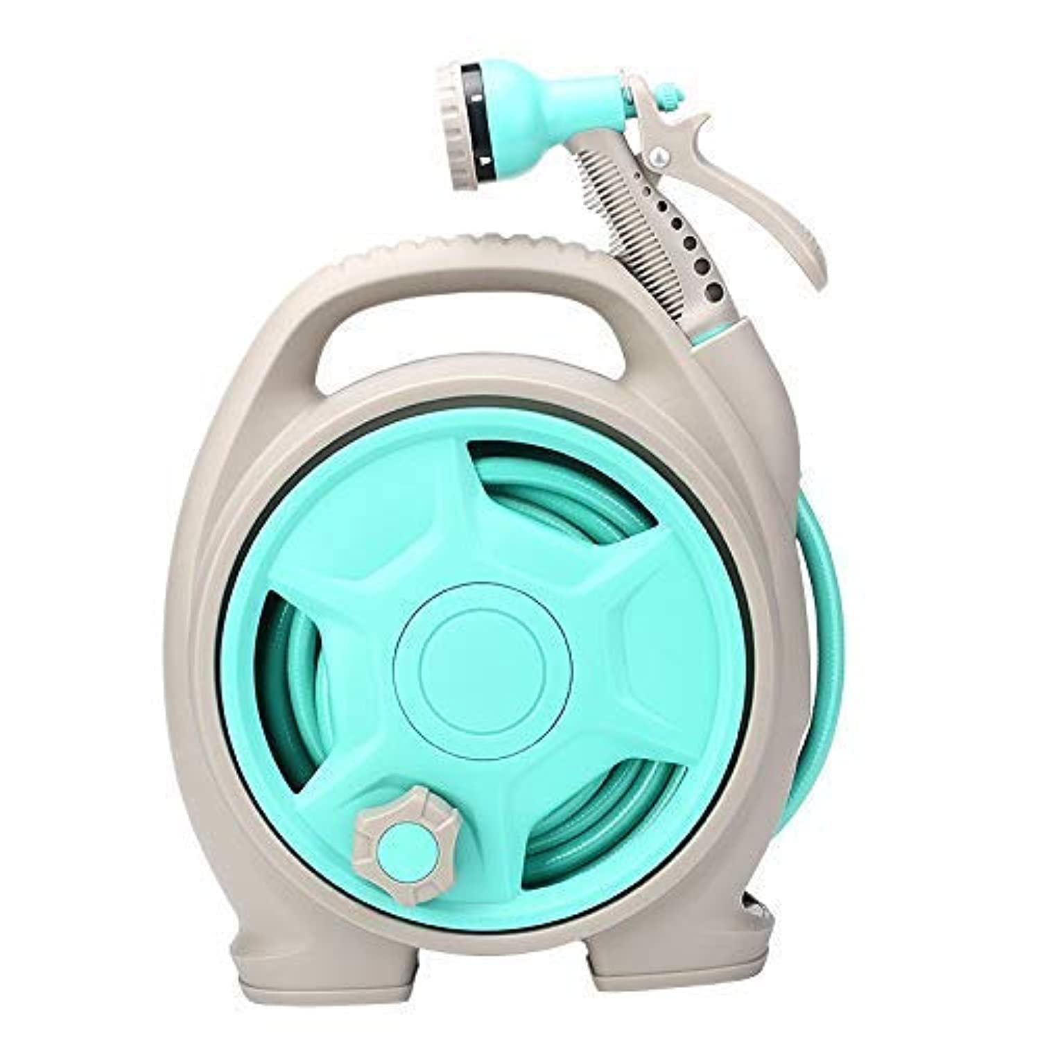 BERIALBELGarden Water Hose Reel Cart Pipe Spray Gun 13.5m Water Pipe Rack Portable Garden Hose Car for Gardening Outdoor and Car Washing (Blue)