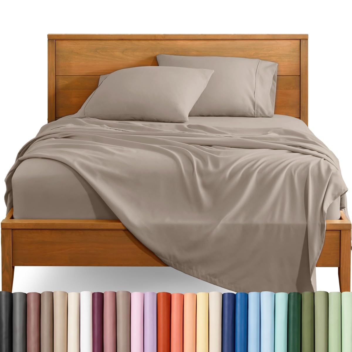 Bare Home King Sheet Set - 1800 Ultra-Soft (King, Khaki)