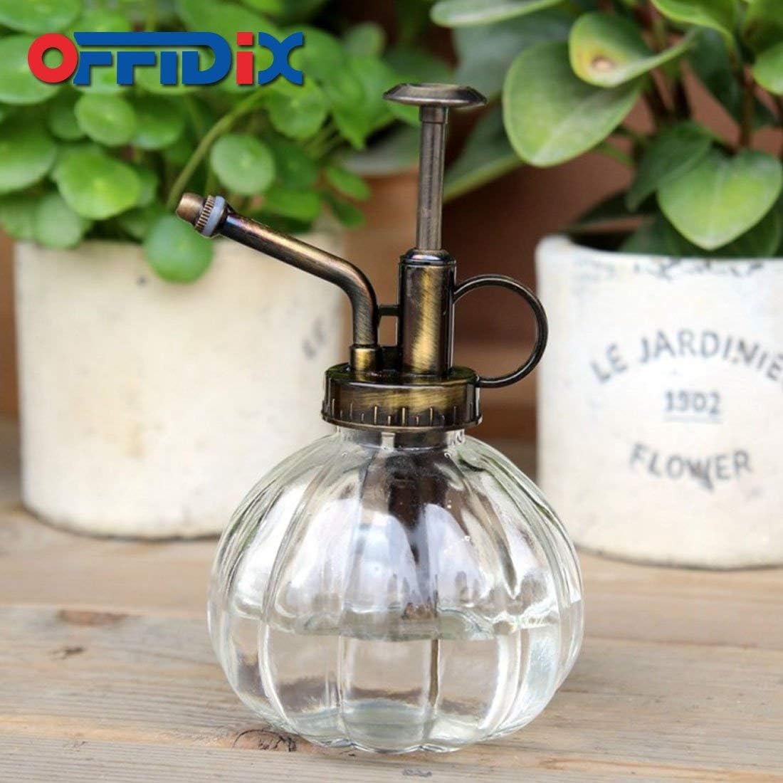 OFFIDIX Glass Spray Bottle，Pressure Plant Mister Handheld Spray Bottle for Outdoor Indoor Plants and Cleaning Work