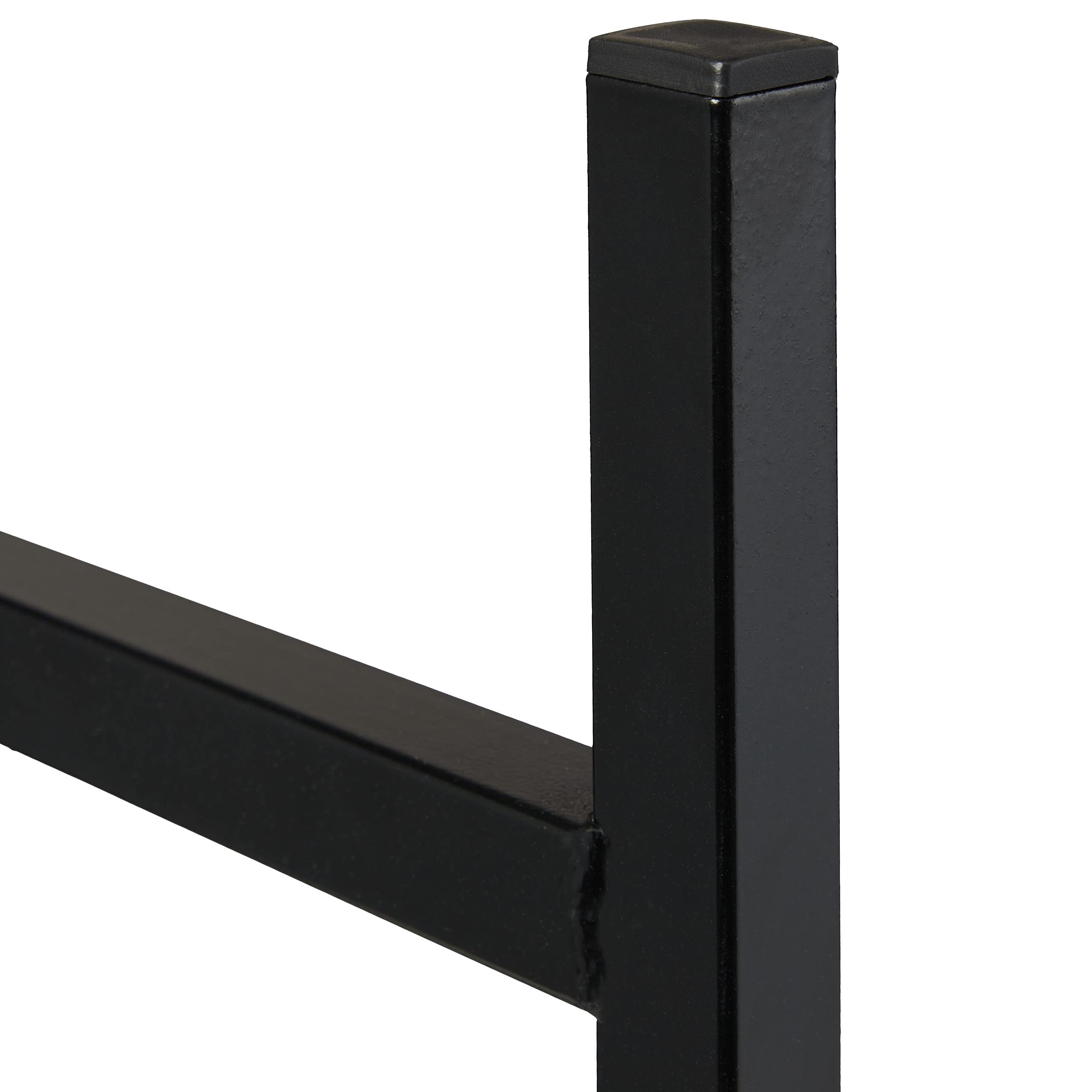 Relaxdays Scaffale Portalegna in Metallo, Fino a 100 kg, HxLxP 91x123x19,5 cm, Nero