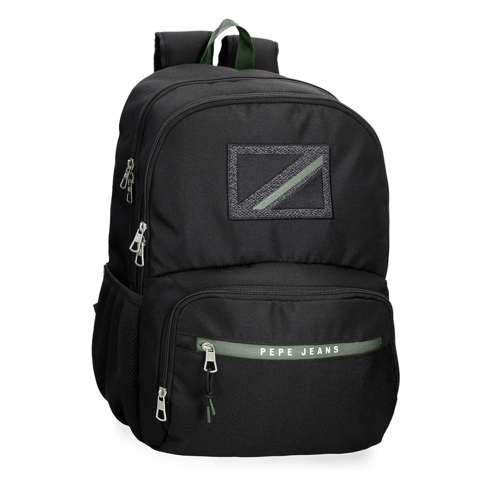 Pepe Jeans Alton Mochila Escolar Adaptable a Carro Negro 33x46x15 cms Poliéster 22,77L by Joumma Bags