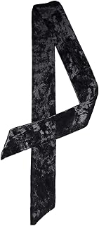 Donna Vintage Velluto Skinny Collo Sciarpe Solido Colore Lunga Fazzoletto Fascia Capelli Stretta Cintura