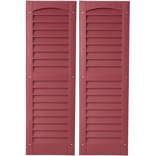 2 Pack, Louvered Shed Shutter or Playhouse Shutter Maroon 9" X 27"