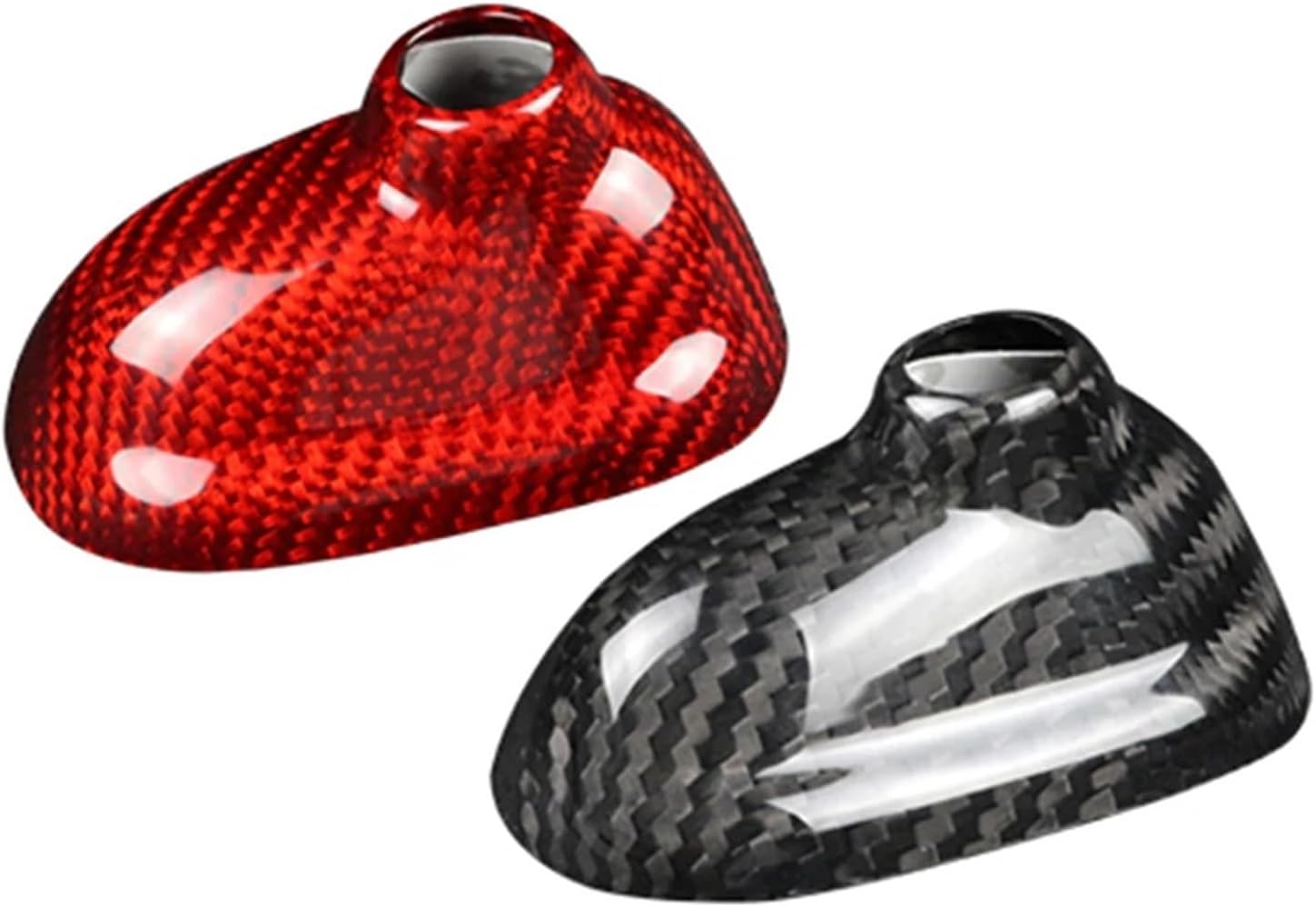 Carbon Fiber Car Shark Fin Cover Compatible with Mini Cooper R55 2007-2014 & R56 2006 2007 2008 2009 2010 2011 2012 2013(Red)