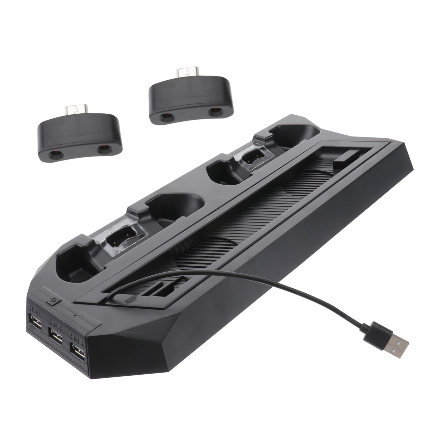 Gadpiparty Supporto Di Raffreddamento Per Console Slim/pro - Base Per Ventola Verticale Con 2 Stazioni Di Ricarica E Hub Usb