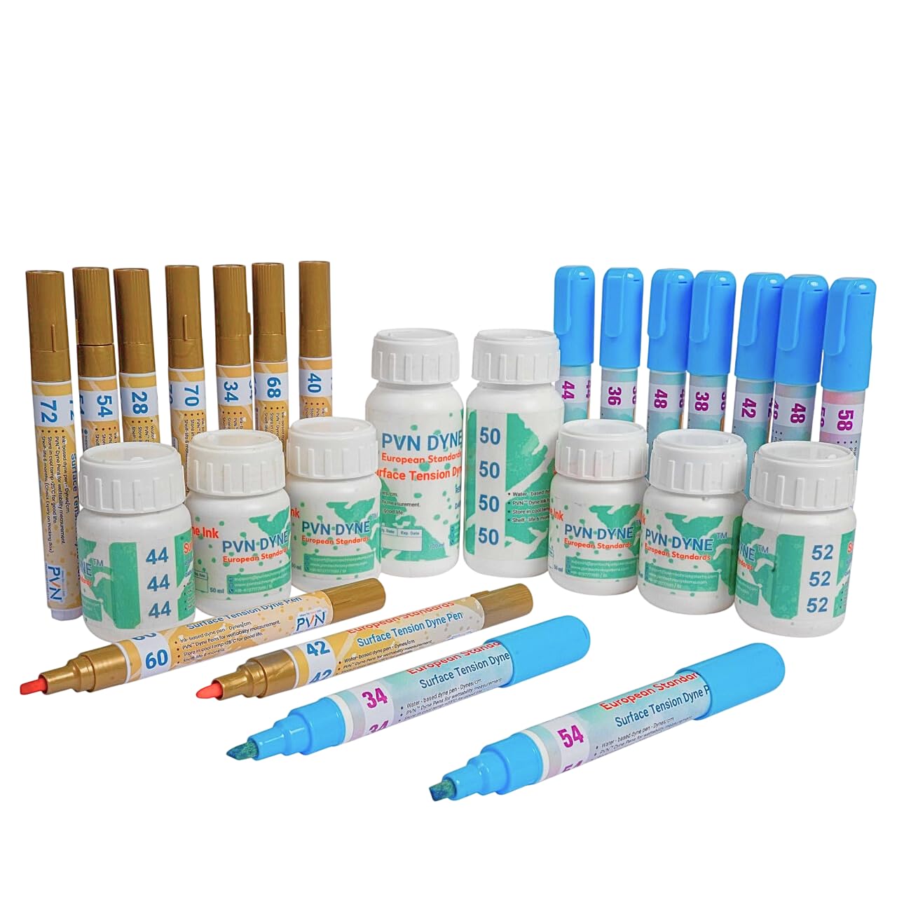 PVN DYNE Stift 38 & 42 Dynes/cm, beliebte Vorteilspackung, zur Messung der Oberflächenspannung, 2 Stück, Rotrosa
